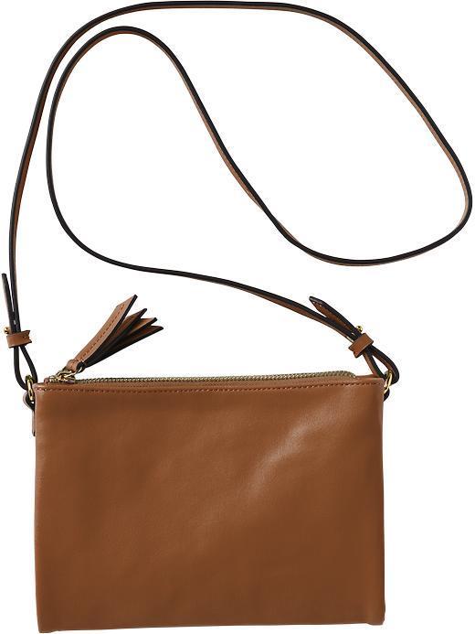 Old Navy Womens Faux Leather Crossbody Bags Size One Size - Mocha Brown