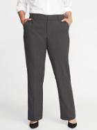 Old Navy Womens Mid-rise Secret-slim Pockets + Waistband Plus-size Double-weave Harper Trousers Heather Gray Size 22