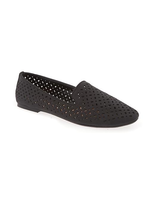Old Navy Perforated Smoking Flat - Black