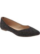 Old Navy Womens Faux Suede Pointed Ballet Flats Size 10 - Gray Leopard