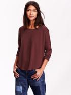 Old Navy Womens Oversized Drop Shoulder Tee Size Xxl Petite - Red Wine Vinegar