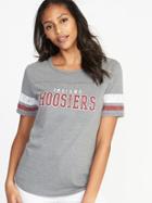 Old Navy Womens College-team Graphic Sleeve-stripe Tee For Women Indiana University Size L