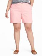 Old Navy Womens Mid-rise Plus-size Everyday Shorts (7) Light Peony Size 30