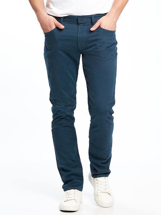 Old Navy Built In Flex Brushed Twill Skinny Pants For Men - Sleepless Indigo