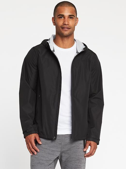 Old Navy Go H2o Max Hooded Rain Jacket For Men - Black