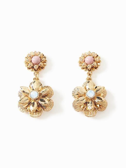 Old Navy Floral Drop Earrings For Women - Gold