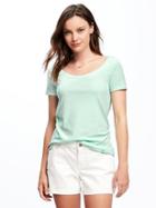 Old Navy Classic Semi Fitted Tee For Women - Mini Mint