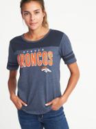 Old Navy Womens Nfl Team Sleeve-stripe Tee For Women Broncos Size L