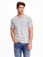 Old Navy Mens V Neck Tee - Heather Gray