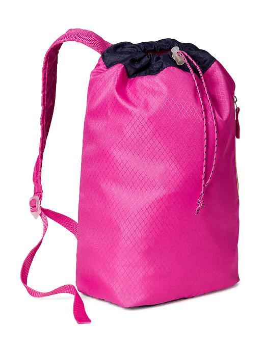 Old Navy Drawstring Backpack - Fuchsia Leaders Poly