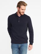 Old Navy Mens Mock-neck Button-front Sweater For Men In The Navy Size S