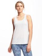 Old Navy Go Dry Cool Semi Fitted Mesh Tank For Women - Mermaid