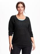 Old Navy Go Dry Long Sleeve Plus Size Tee Size 1x Plus - Black