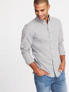 Old Navy Mens Slim-fit Poplin Shirt For Men Grayscale Size Xxl