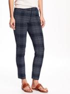 Old Navy Mid Rise Pixie Ankle Pants For Women - Blue/white Stripe