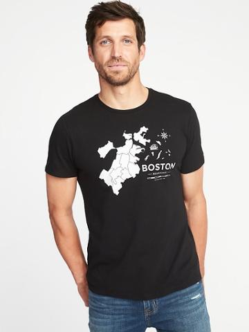 Old Navy Mens Soft-washed Boston-graphic Tee For Men Boston Size L