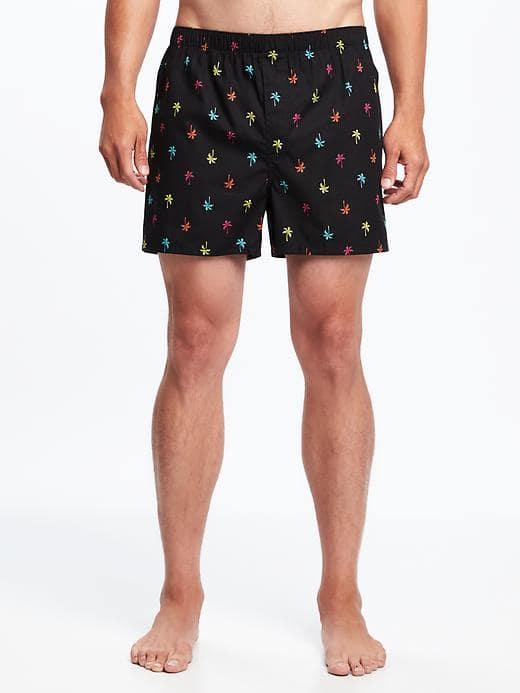 Old Navy Printed Boxer Shorts For Men - Watermelon Palm Print