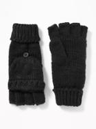 Old Navy Womens Convertible Flip-top Gloves For Women Blackjack Size One Size
