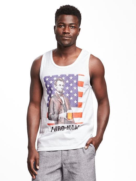 Old Navy A Bro Ham Abraham Lincoln Tank For Men - Cream