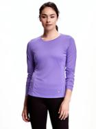 Old Navy Go Dry Performance Mesh Pieced Long Sleeve Top For Women - Greedy Grape