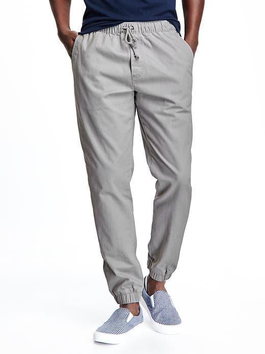 Old Navy Mens Twill Joggers For Men Earl Gray Size L