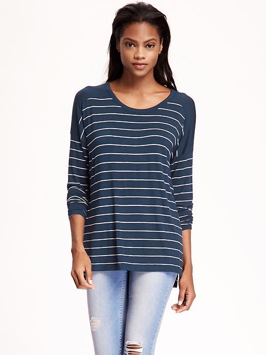 Old Navy Boyfriend Drapey Tee For Women - Sleepless Indigo