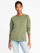 Old Navy Womens Relaxed French Terry Sweatshirt For Women Olive Through This Size M
