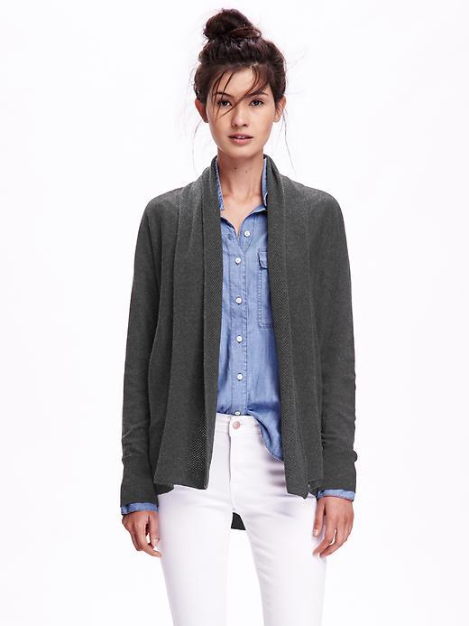 Old Navy Shawl Collar Open Front Cardigan - B65 Dark Heather Grey