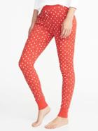 Old Navy Womens Patterned Thermal-knit Sleep Leggings For Women Red Dots Size M