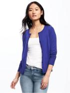 Old Navy Button Front Crew Neck Cardi For Women - Ultra Violet