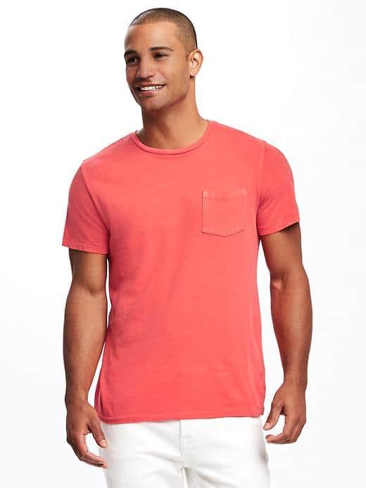 Old Navy Garment Dyed Crew Neck Tee For Men - Brick Yard