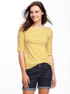 Old Navy Classic Fitted Ballet Back Tee For Women - Lime Stripe