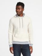 Old Navy Mens Thermal-knit Color-block Hoodie For Men Oatmeal Heather Size S
