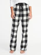 Old Navy Womens Patterned Flannel Sleep Pants For Women Black Buffalo Size Xs