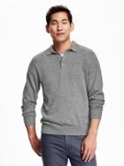 Old Navy Sweater Knit Polo Size Xxl Big - Light Grey Heather