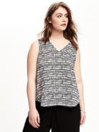 Old Navy Printed V Neck Plus - Black Print