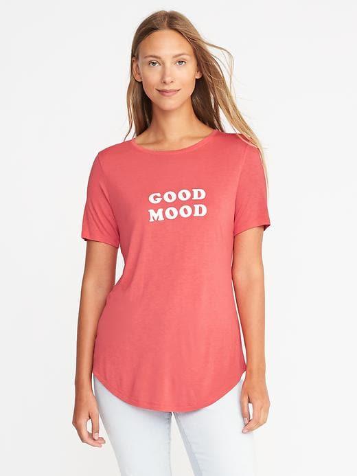 Old Navy Relaxed Curved Hem Tee For Women - Huckleberry Pie