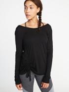 Old Navy Womens Relaxed Side-tie Performance Top For Women Blackjack Size M