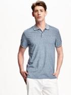 Old Navy Short Sleeve Pique Polo For Men - Blue Ping Pong