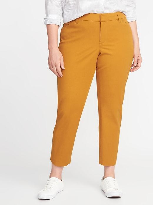 Old Navy Womens Mid-rise Secret-slim Pockets Plus-size Pixie Ankle Pants Tobacco Leaf Size 16