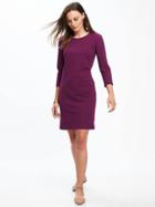 Old Navy Fitted Jersey Stretch Tee Dress For Women - Winter Wine