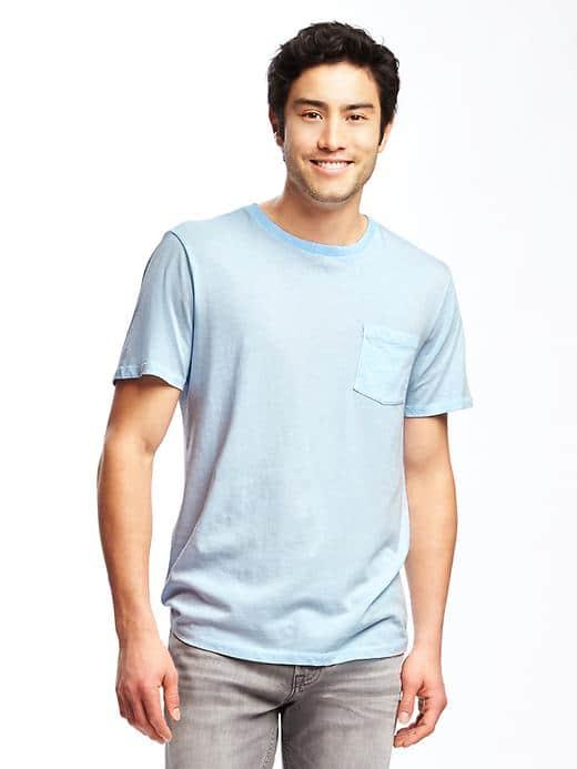 Old Navy Garment Dyed Crew Neck Tee For Men - Bluetonium