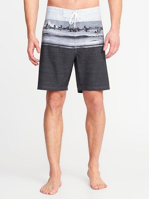 Old Navy Mens Printed Board Shorts For Men (8) Surf';s Up Size 30w