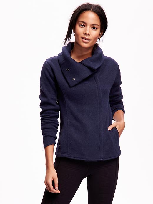 Old Navy Funnel Neck Fleece Zip Jacket - Lost At Sea Navy