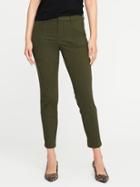 Old Navy Womens Mid-rise Sateen Utility Pixie Chinos For Women Royal Pine Size 18