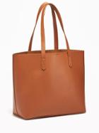 Old Navy Classic Faux Leather Tote For Women - New Cognac