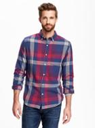 Old Navy Slim Fit Plaid Shirt For Men - Zinfandel Grape