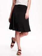 Old Navy Knee Length Jersey Circle Skirt - Black