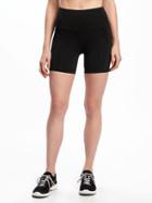 Old Navy Go Dry High Rise Side Pocket Compression Shorts For Women - Black