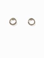 Old Navy Pav Circle Stud Earrings For Women - Silver